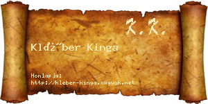 Kléber Kinga névjegykártya
