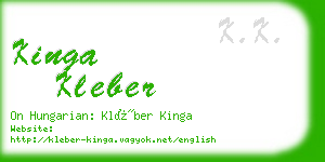 kinga kleber business card